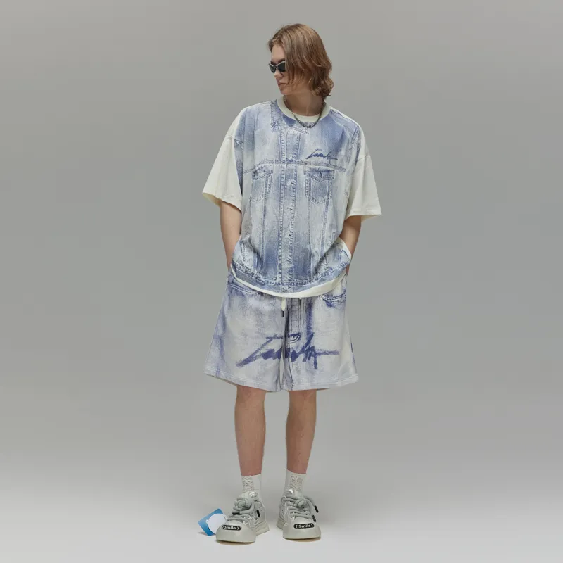 Guuka Casual Shorts Men's Denim Blue-3