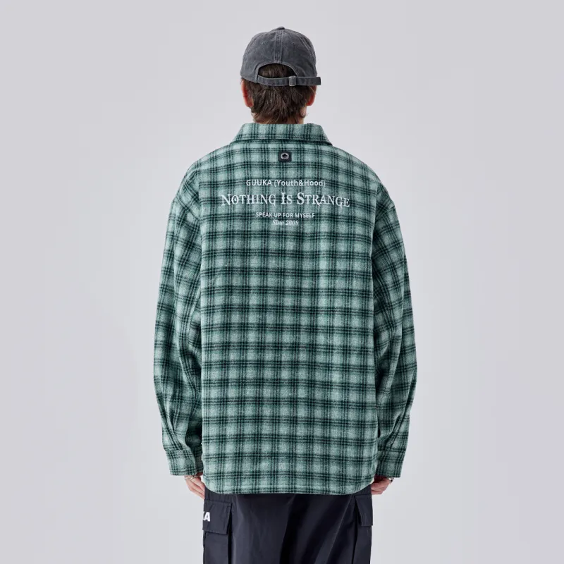 Guuka Puffer Jacket Men's Green Plaid-7