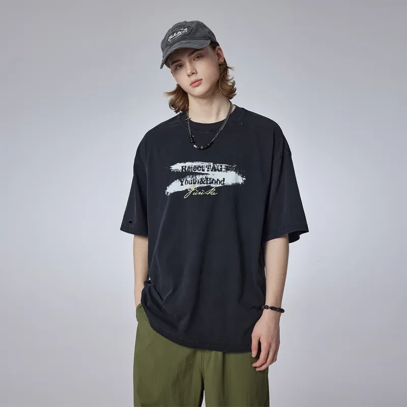 Guuka Short Sleeved T Shirts Men's Black-6