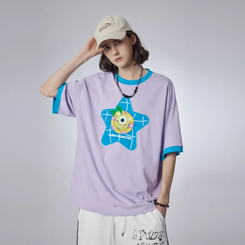 Guuka Short Sleeved T Shirts Unisex Light Purple-7