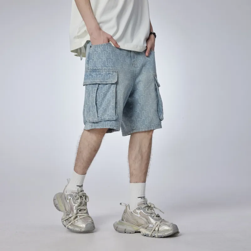 Guuka Denim Shorts Men Denim Blue-6