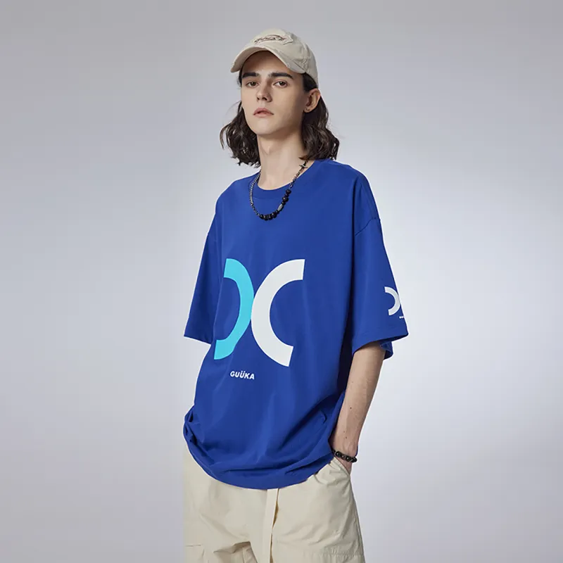 Guuka Short Sleeved T Shirts Unisex Blue Purple-7