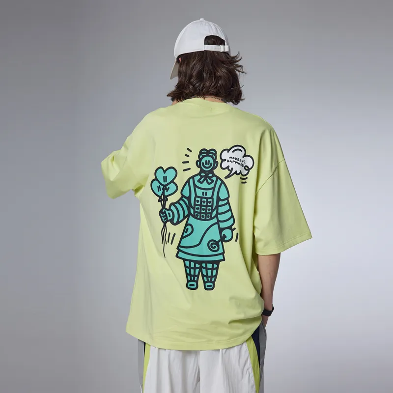 Guuka x AGAHO Short Sleeved T Shirts Men's Neon Yellow-4