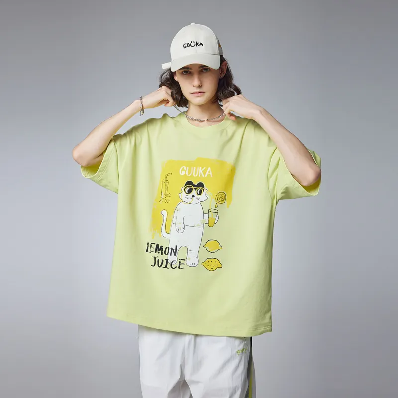 Guuka Short Sleeved T Shirts Unisex Neon Yellow-6