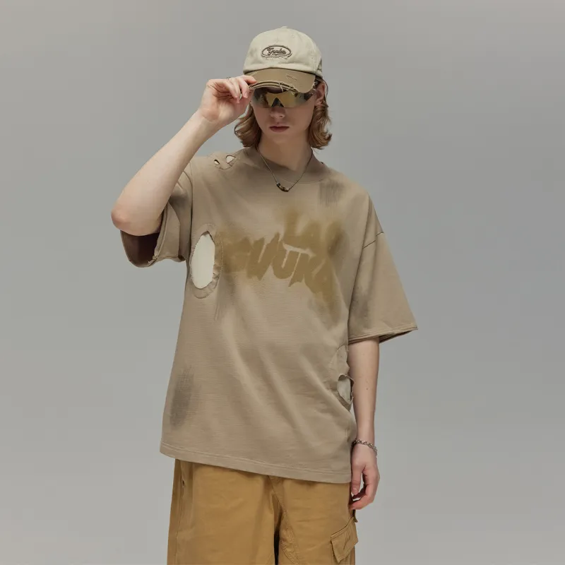 Guuka Short Sleeved T Shirts Men's Khaki-6