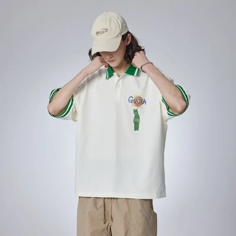 Guuka Polo Shirt Unisex Cream White-5