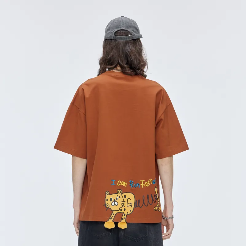 Guuka Short Sleeved T Shirts Unisex Red Brown-2