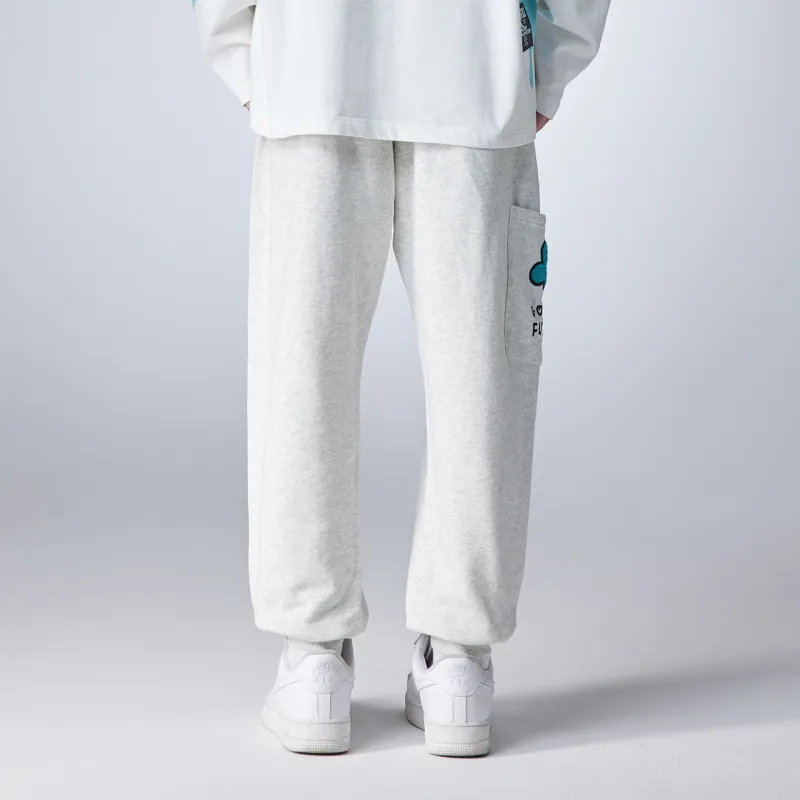 Guuka x AGAHO Casual Pants Unisex Floral Apricot-4