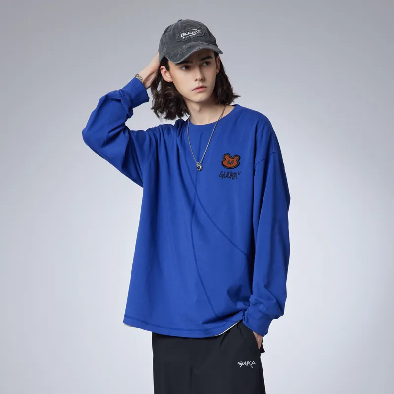 Guuka Long Sleeved T Shirt Unisex Purple Blue-5