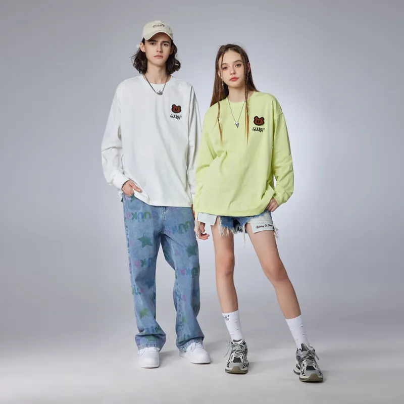 Guuka x AGAHO Long Sleeved T Shirt Unisex Neon Yellow-2