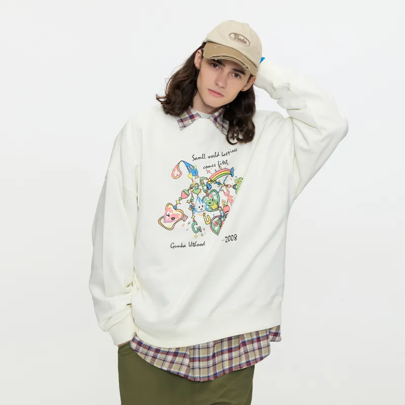 Guuka Sweatshirt Unisex Cream White-5