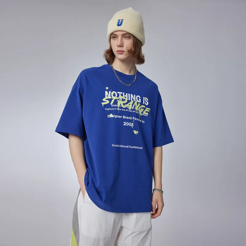 Guuka Short Sleeved T Shirts Men's Blue Purple-4