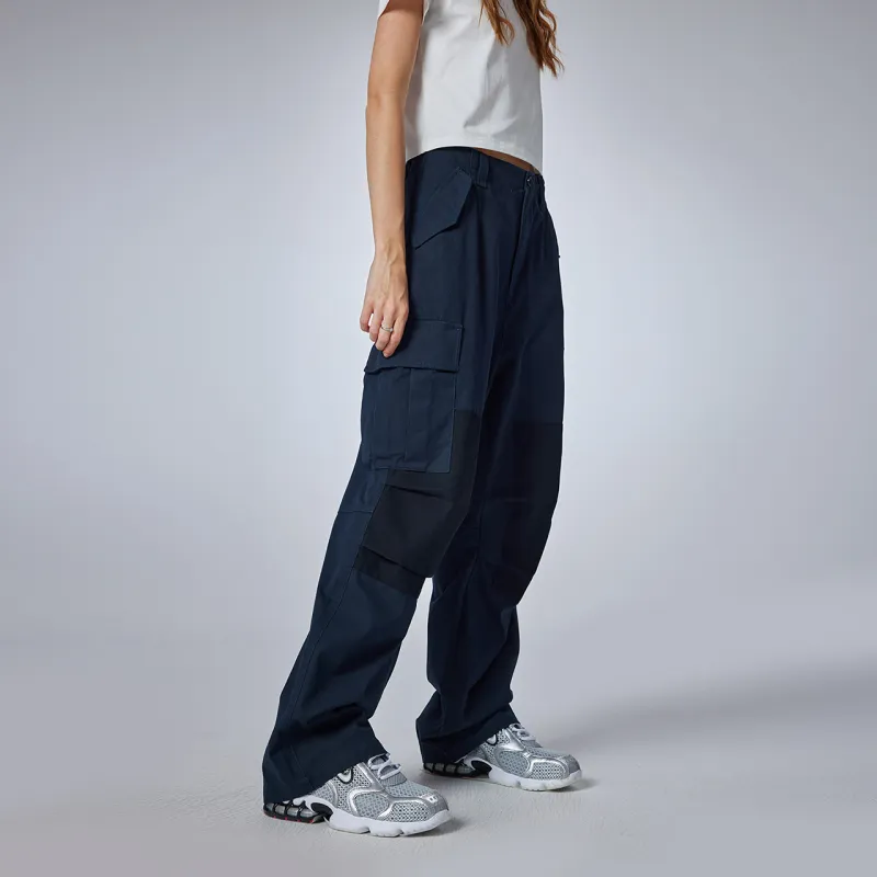 Guuka Embroidered Letter Casual Pants Unisex Navy Blue-8