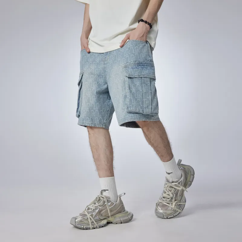 Guuka Denim Shorts Men Denim Blue-5