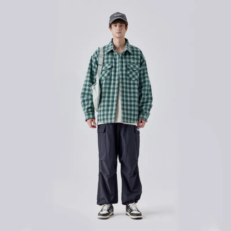 Guuka Puffer Jacket Men's Green Plaid-2