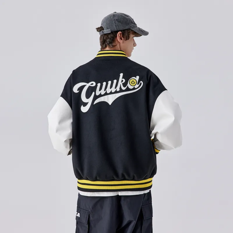 Guuka Baseball Jacket Men's Black-5