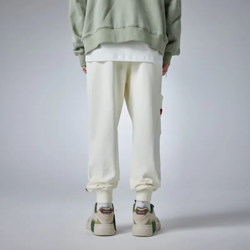 Guuka Casual Pants Unisex Cream White-3