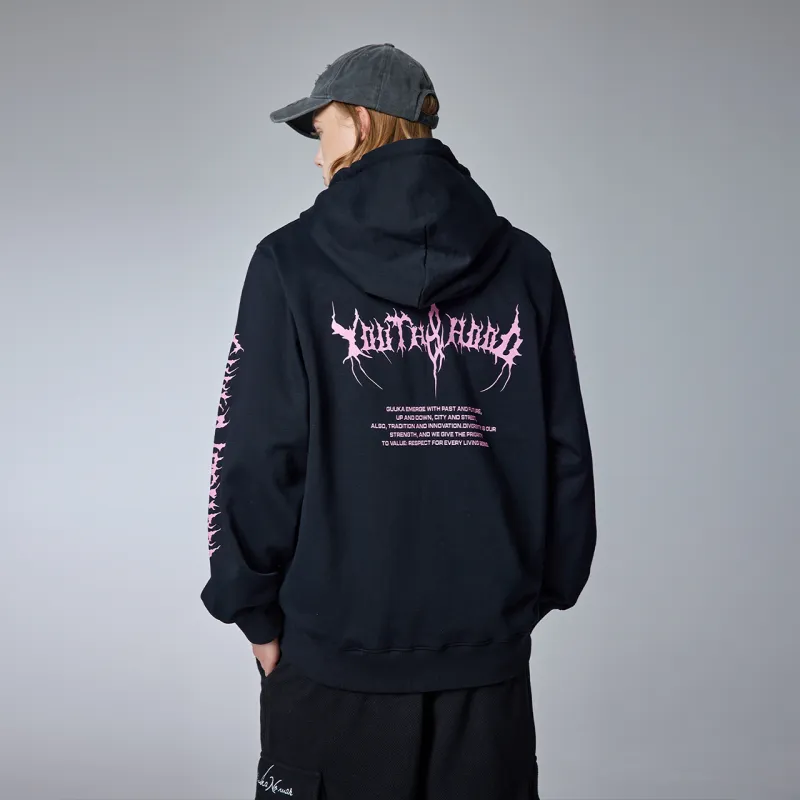Guuka Gothic Style Heavyweight 100% Cotton Sweatshirt Unisex Black-5