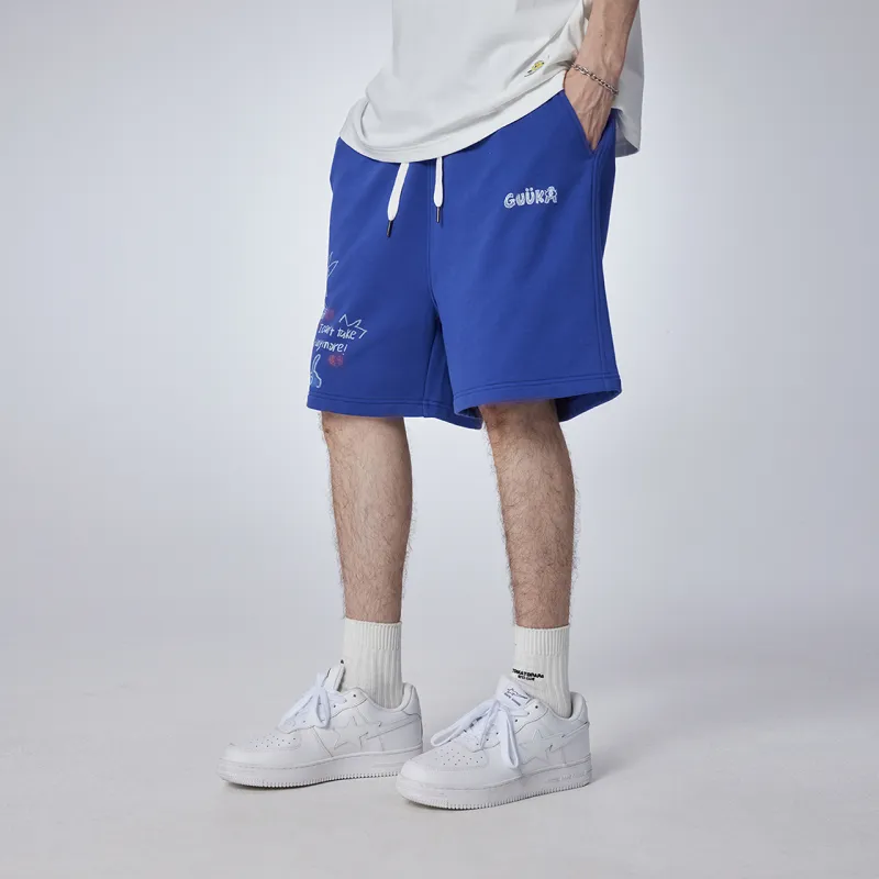 Guuka Casual Shorts Men Blue Purple-7