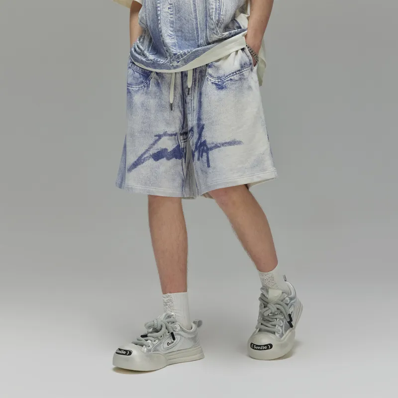 Guuka Casual Shorts Men's Denim Blue-6