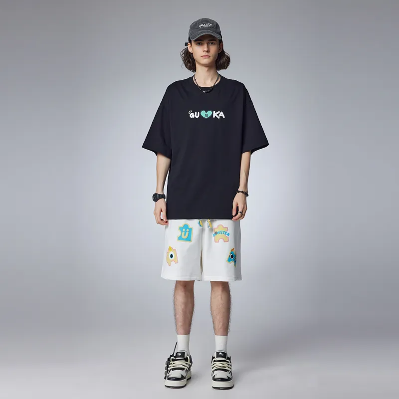 Guuka x AGAHO Short Sleeved T Shirts Men's Black-2