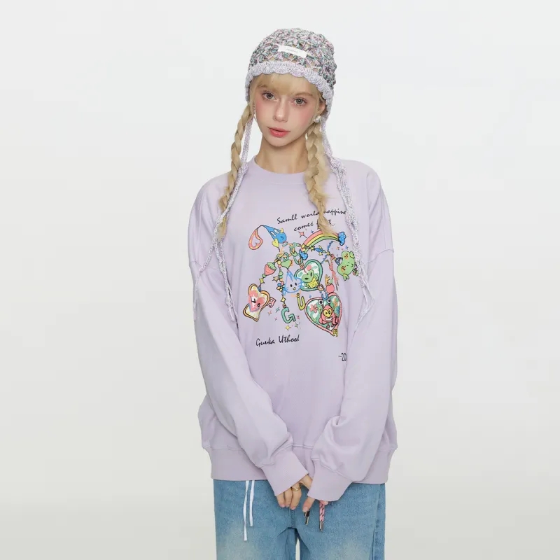 Guuka Sweatshirt Unisex Light Purple-5