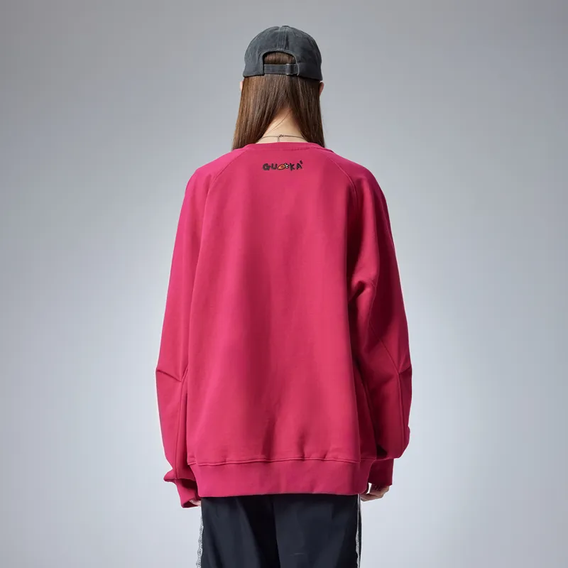 Guuka x AGAHO Sweatshirt Unisex Rose Red-2