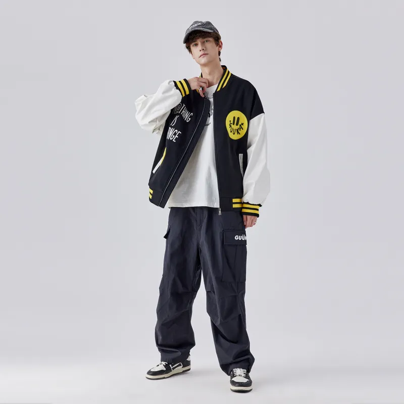 Guuka Baseball Jacket Men's Black-2