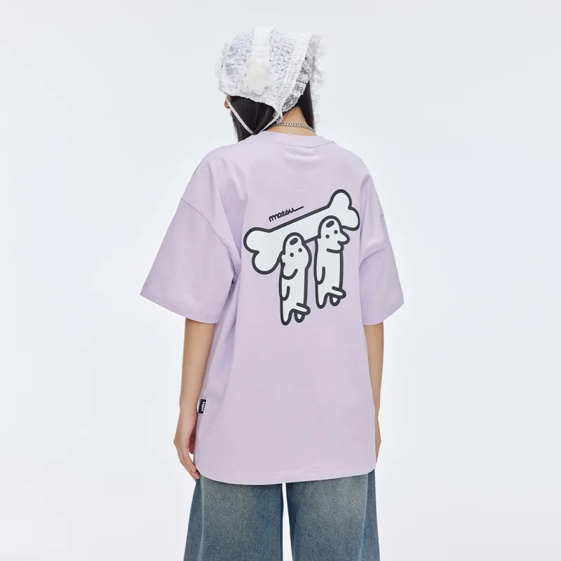 Guuka x Matsui Short Sleeved T Shirts Unisex Light Purple-2