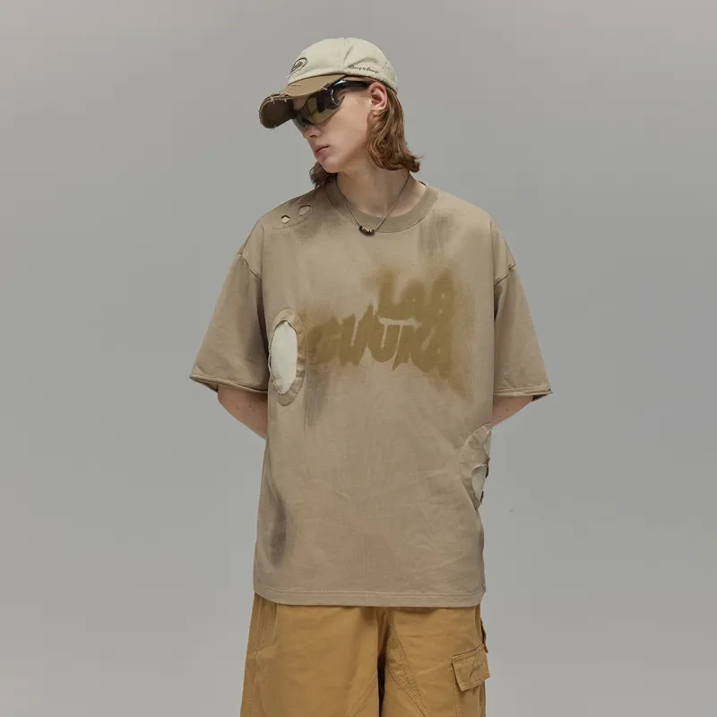 Guuka Short Sleeved T Shirts Men's Khaki-5