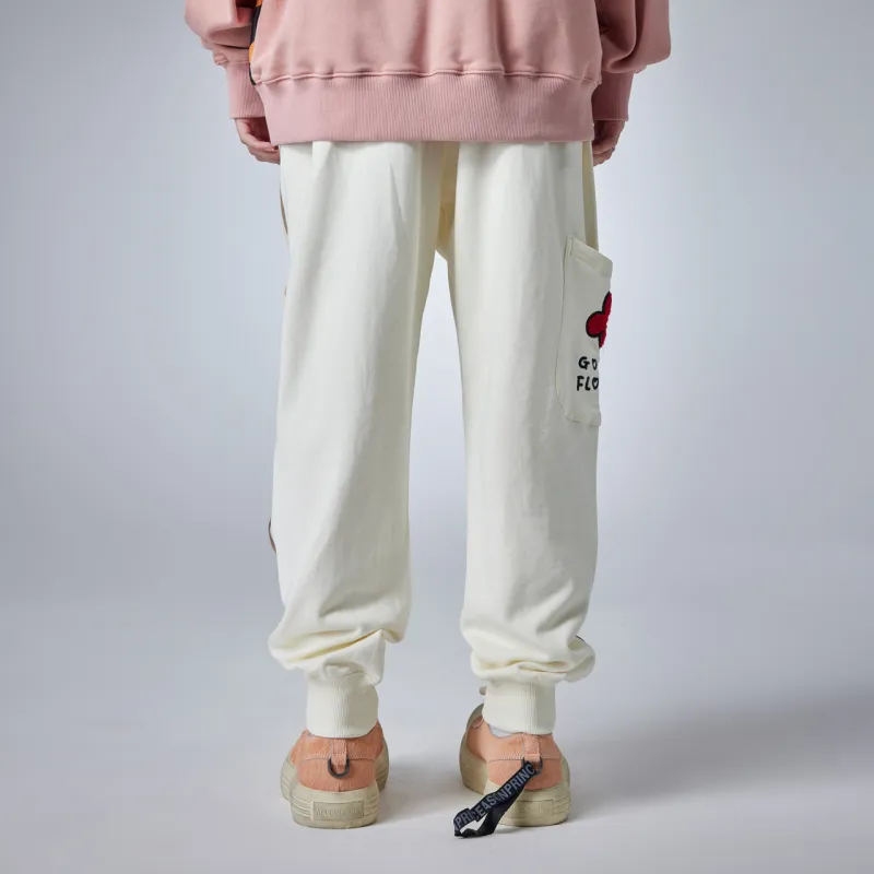 Guuka Casual Pants Unisex Cream White-7