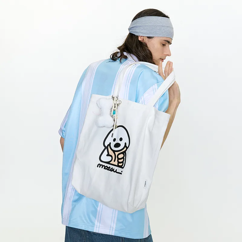 Guuka X Matsui Collaboration Collection Canvas Bag, Shoulder Bag Regular Unisex Ecru-5
