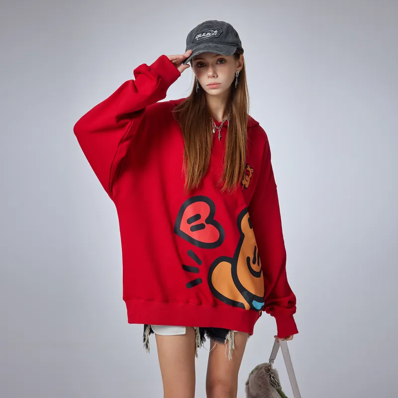 Guuka Bear Embroidered Hoodie Unisex-37