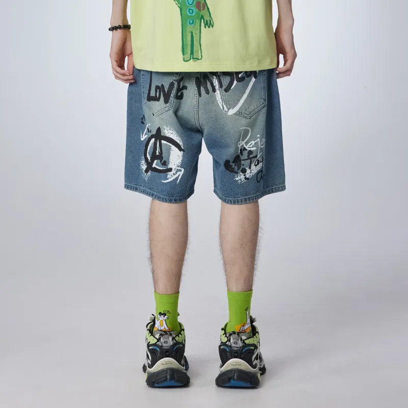 Guuka Casual Shorts Men Denim Blue-4
