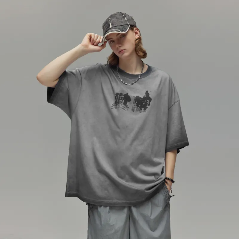 Guuka Short Sleeved T Shirts Men's Dark Gray-5