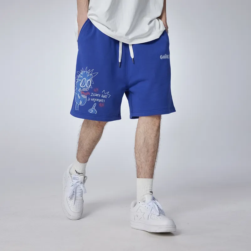 Guuka Casual Shorts Men Blue Purple-4