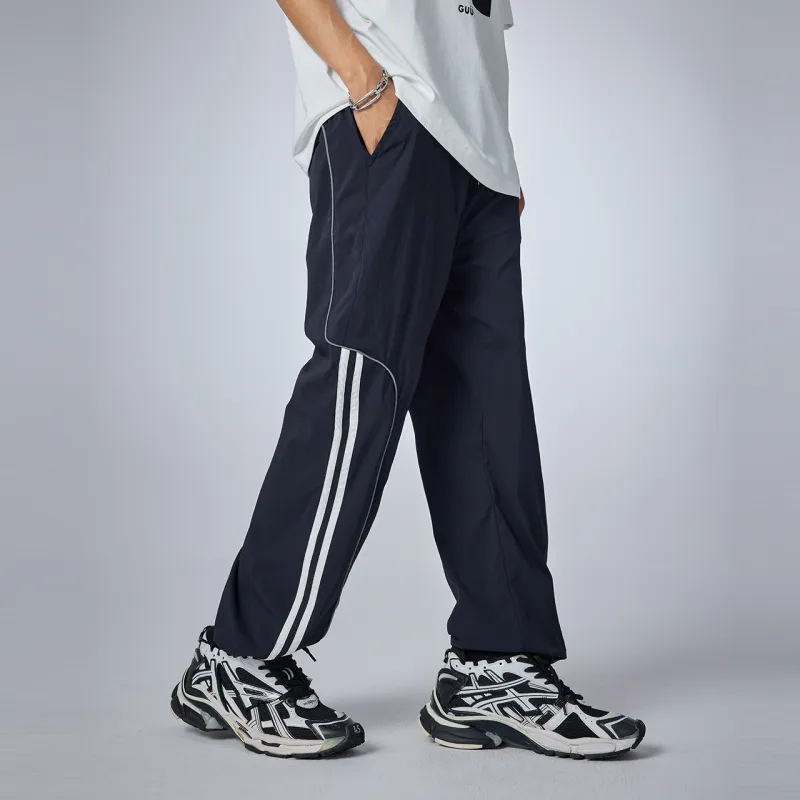 Guuka Gothic Style Embroidered Outdoor Sports Couple's Casual Pants Unisex Black-9