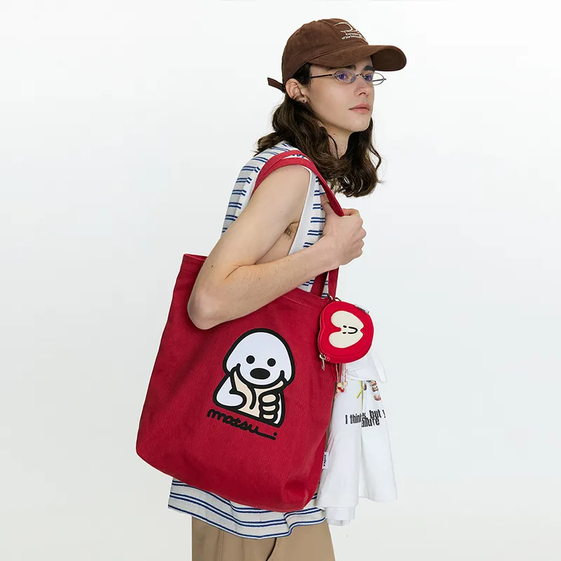 Guuka X Matsui Collaboration Collection Cotton Canvas Bag, Shoulder Bag Regular Unisex Multicolor-4
