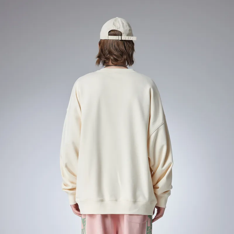 Guuka Hook and Loop Loose Fit Sweatshirt With Drop Shoulder Unisex-6