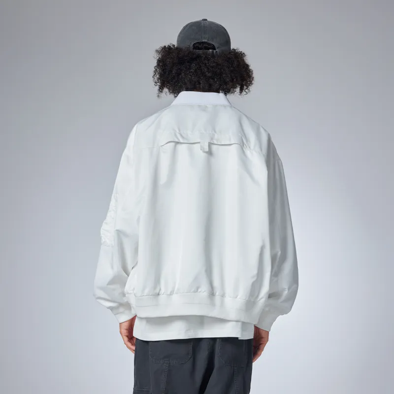 Guuka Oversized Preppy Style Jacket Unisex White-2