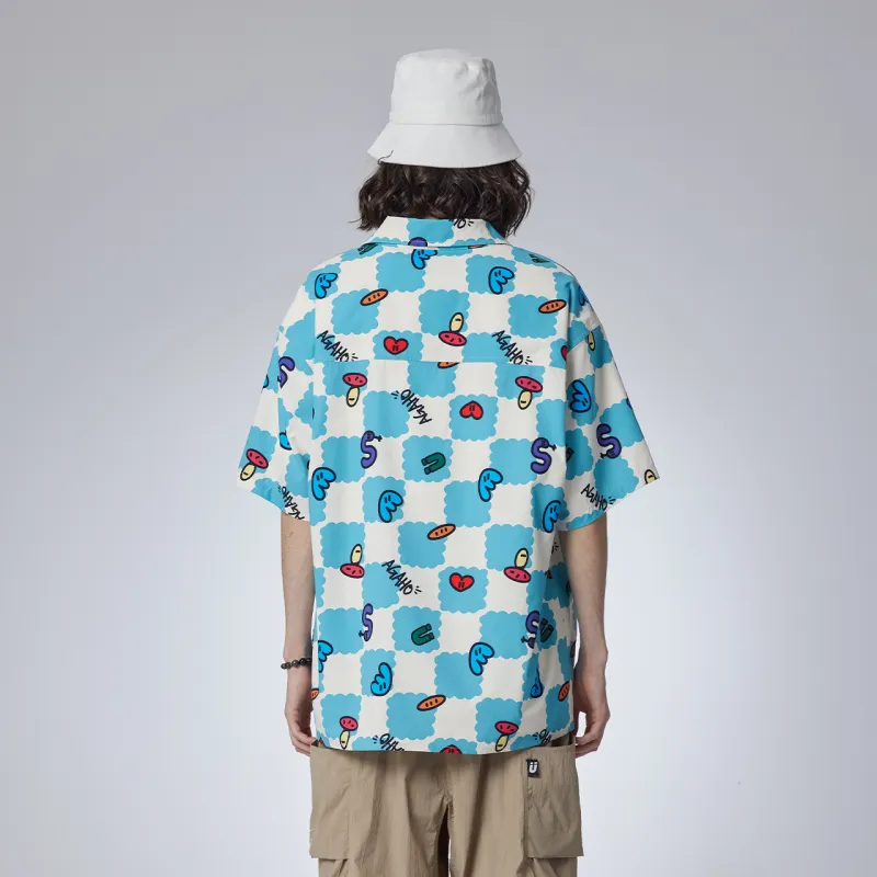 Guuka x AGAHO Short Sleeved Shirt Unisex Turquoise-6