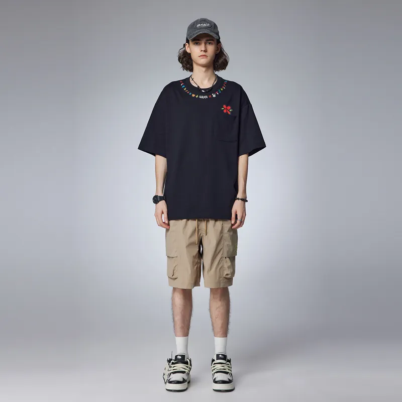 Guuka x AGAHO Short Sleeved T Shirts Men's Black-2