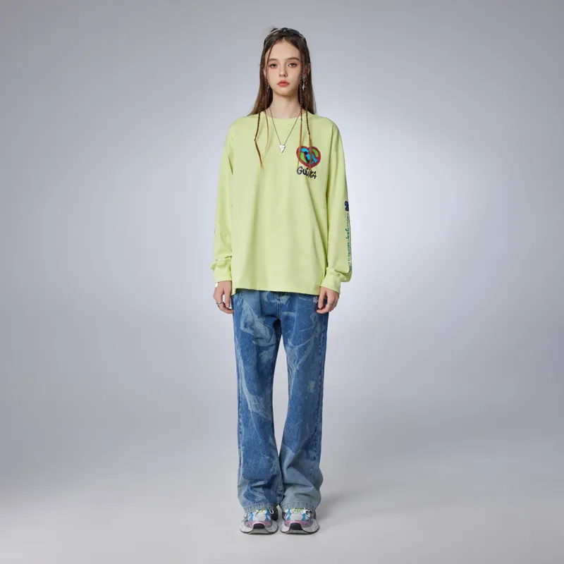 Guuka Long Sleeved T Shirt Unisex Neon Yellow-5