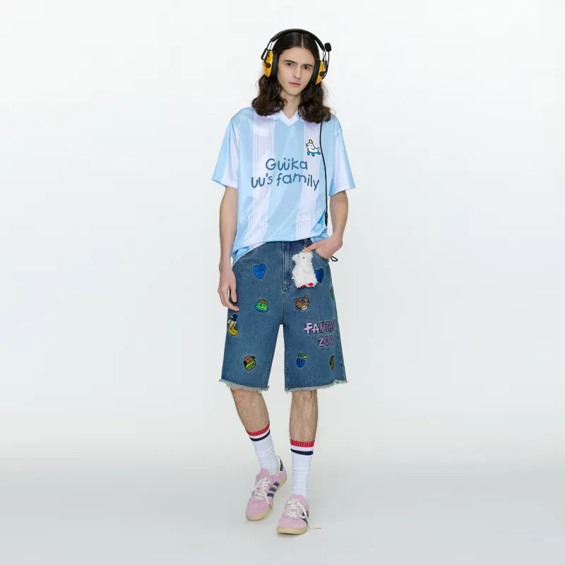 Guuka Denim Shorts Men Blue-4