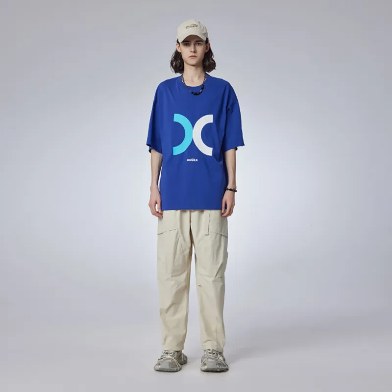 Guuka Short Sleeved T Shirts Unisex Blue Purple-3