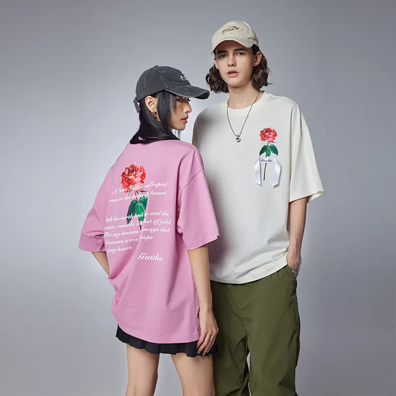 Guuka Short Sleeved T Shirts Unisex Cream White-2