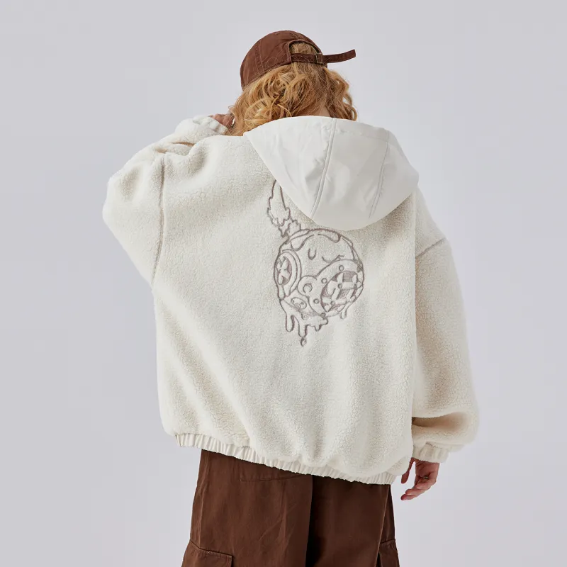 Guuka Velvet feel Coat Unisex Beige-3