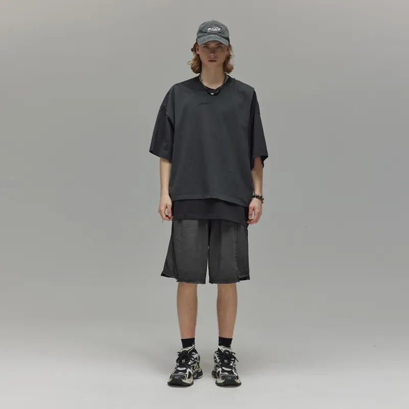 Guuka Minimalist Style Sports Casual Knee Length Pants Men's Gray-2