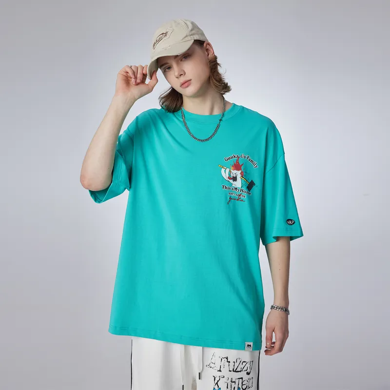 Guuka Short Sleeved T Shirts Men's Light Green-7