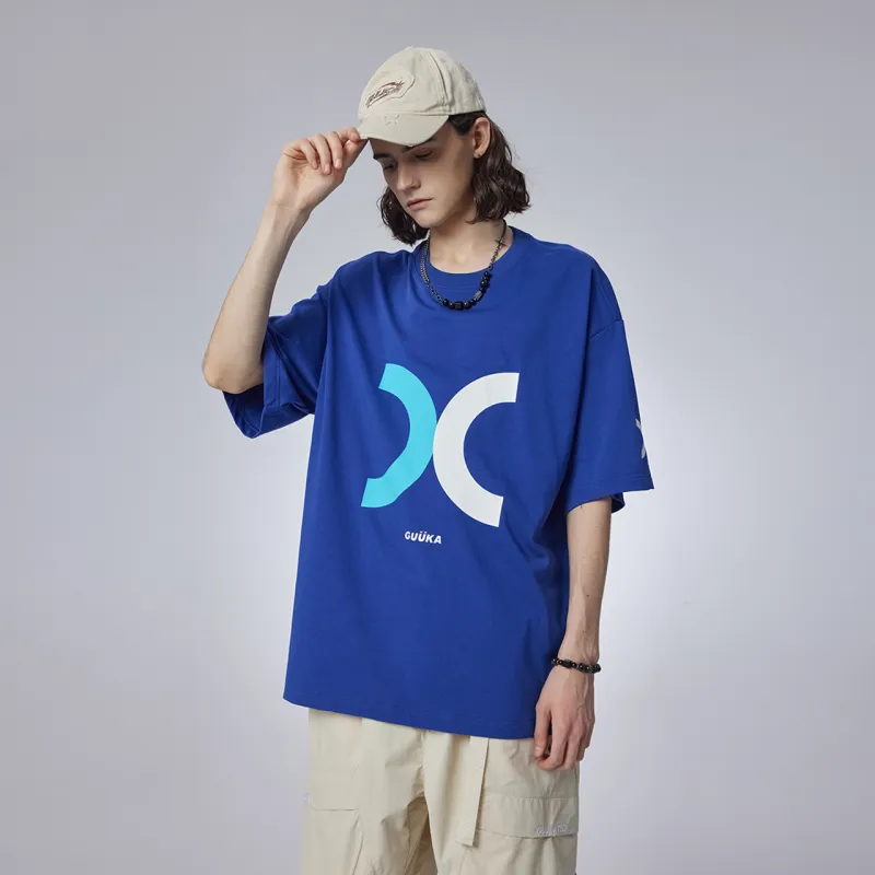 Guuka Short Sleeved T Shirts Unisex Blue Purple-6